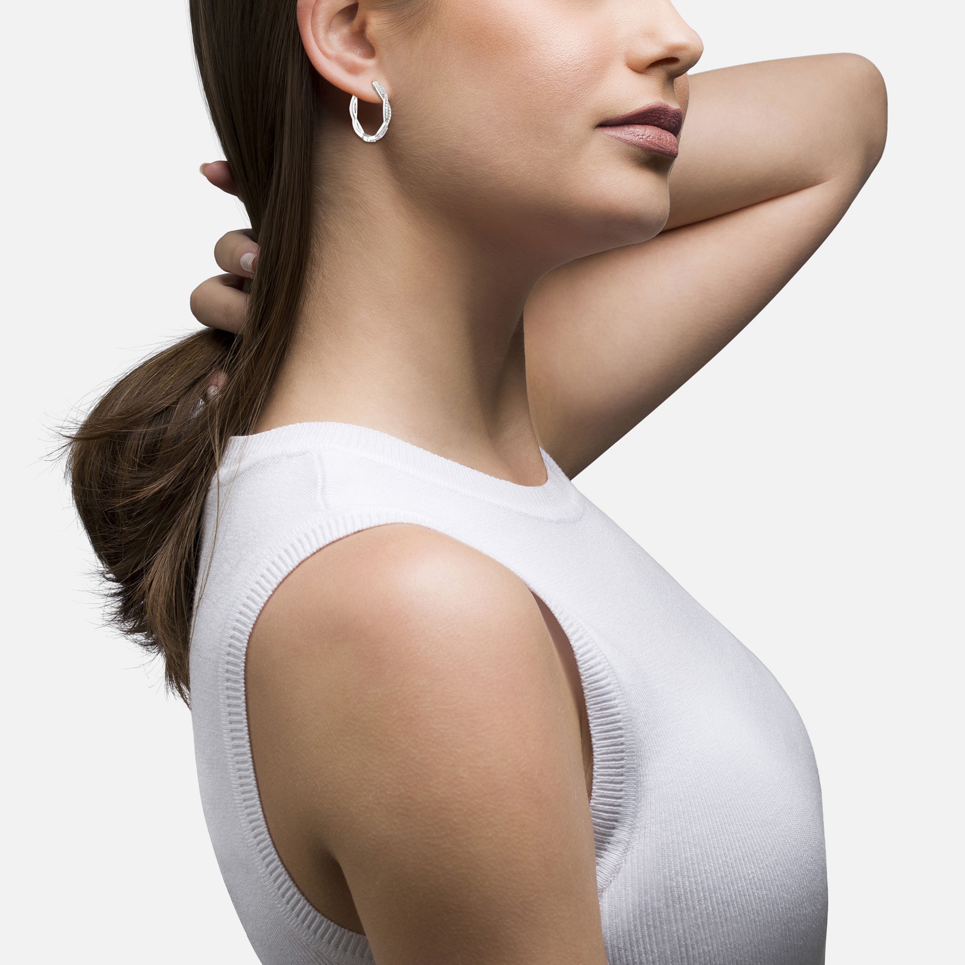 Classy Shiny Twist Hoops