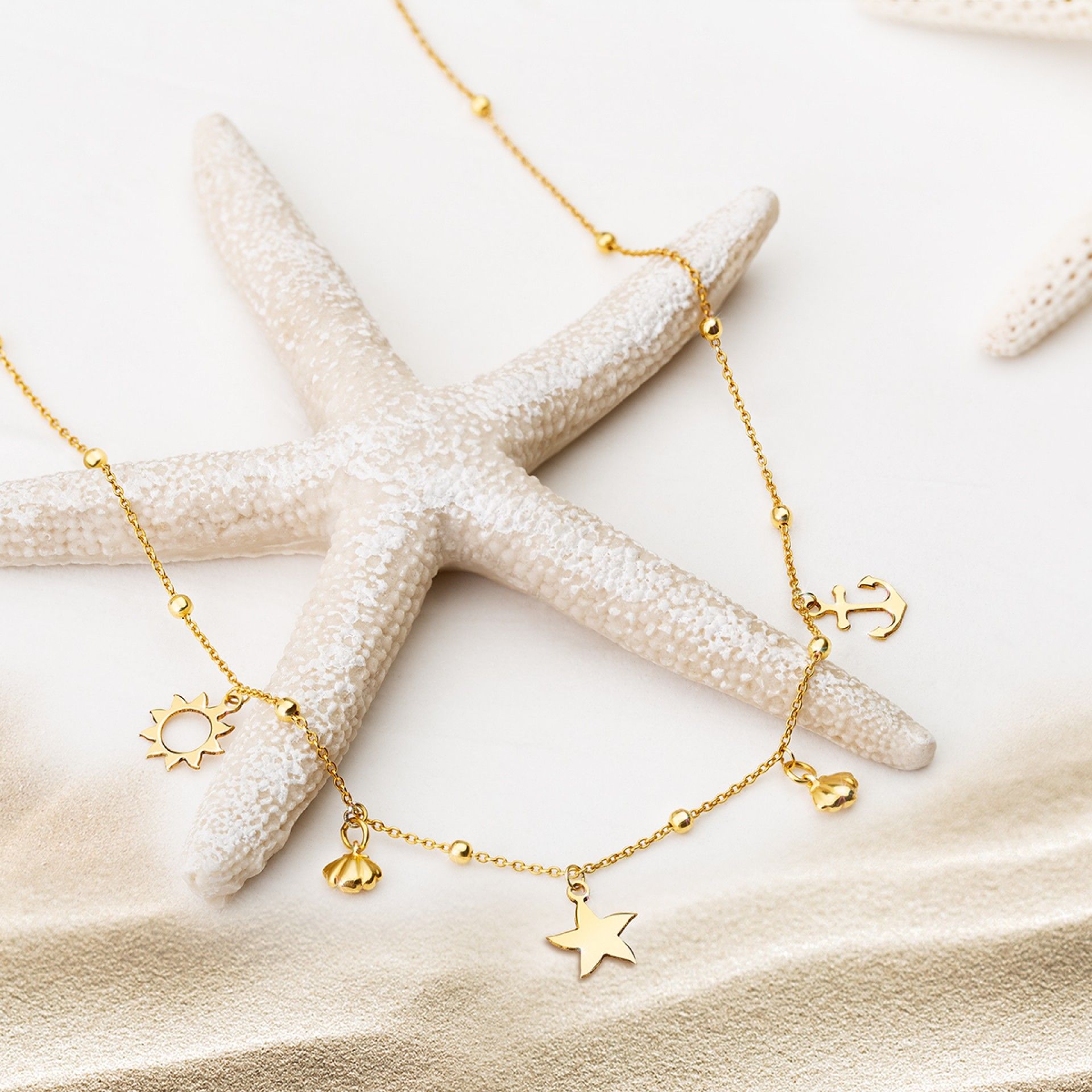 Fun Multiple Plain Elements Summer Necklace