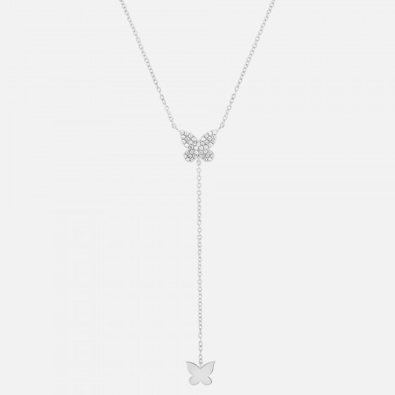 Matchy Two Butterflies Long Necklace