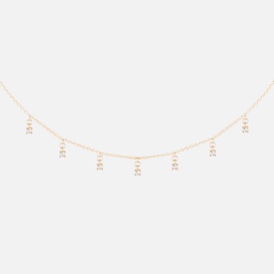Mia Rose Multiple Solitaire Gold Necklace