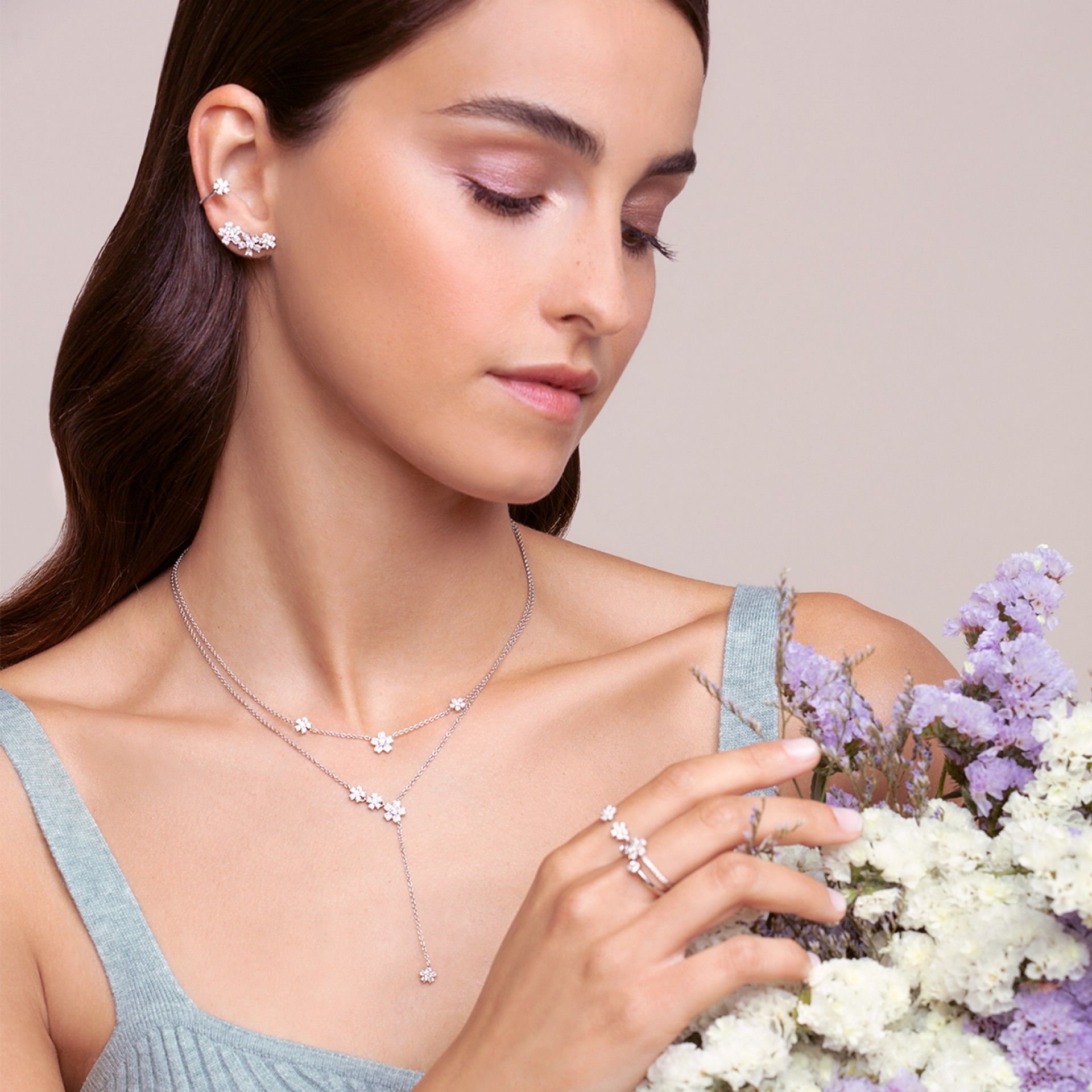 Matchy Flower Long Necklace