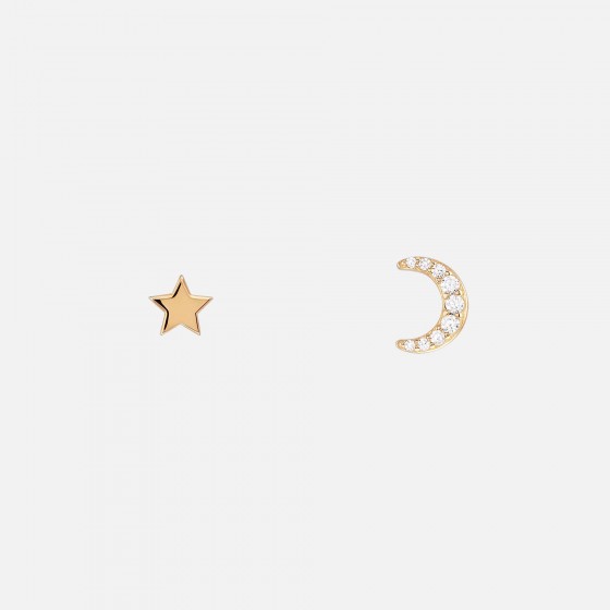 Brincos Matchy Moon & Star