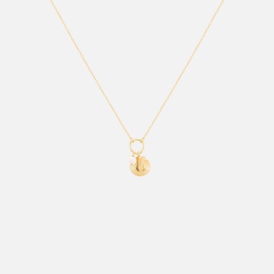 Fun Shell Pearl Gold Necklace