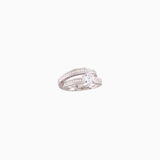 Classy Solitaire Double Ring