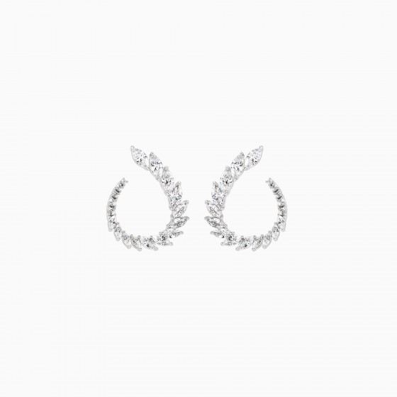 Leaf Circle Earrings