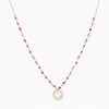 COLAR UNIKE FUN S20 BEADS PINK GOLD HEART