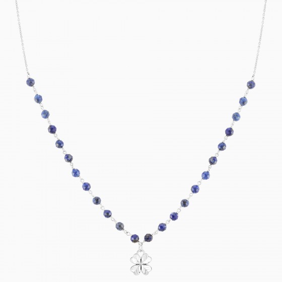 Fun Blue Clover Necklace