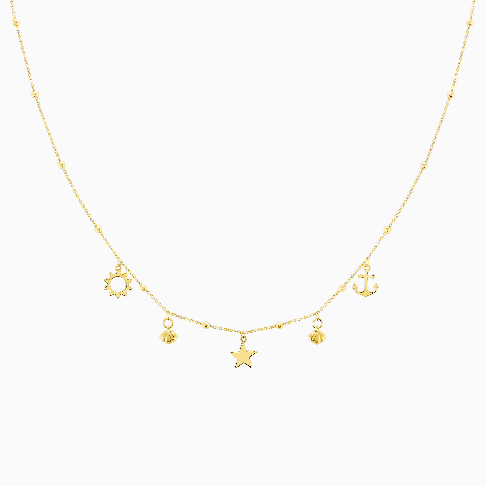 Fun Multiple Plain Elements Summer Necklace