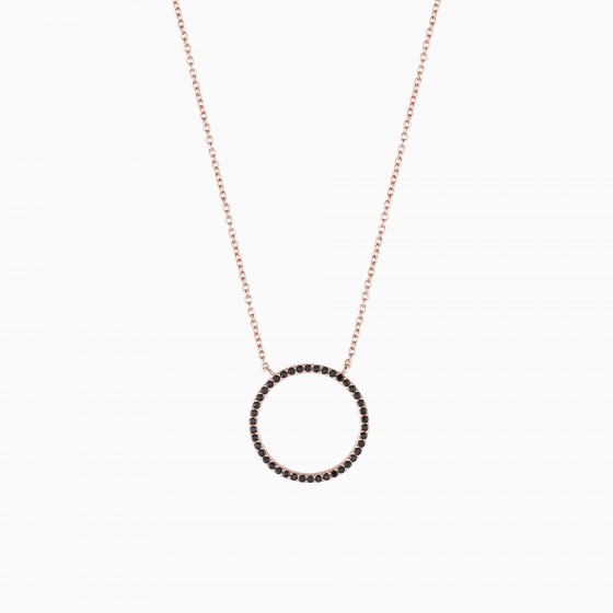 Glow Black Circle Necklace
