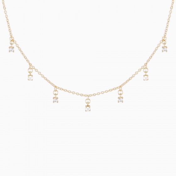 Mia Rose Pearls & Solitaires Gold Necklace