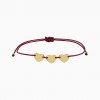 Pulsera Fun String Burgundy Three Hearts