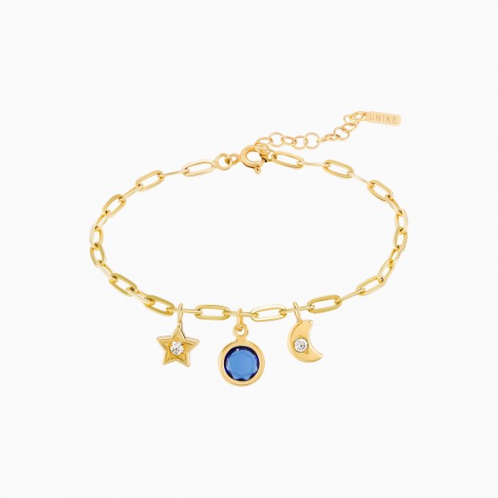 Winter Gold Moon and Star Bracelet
