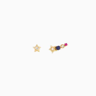 Winter Colorful Stars Climber Earrings