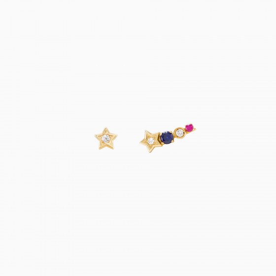 Winter Colorful Stars Climber Earrings