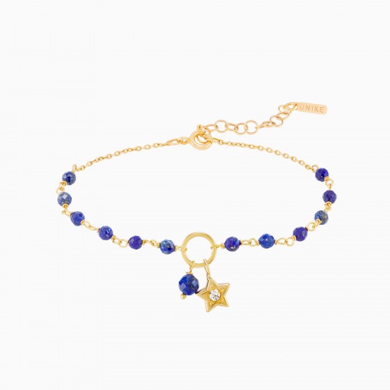Pulseira Winter Gold Star and Blue Beads