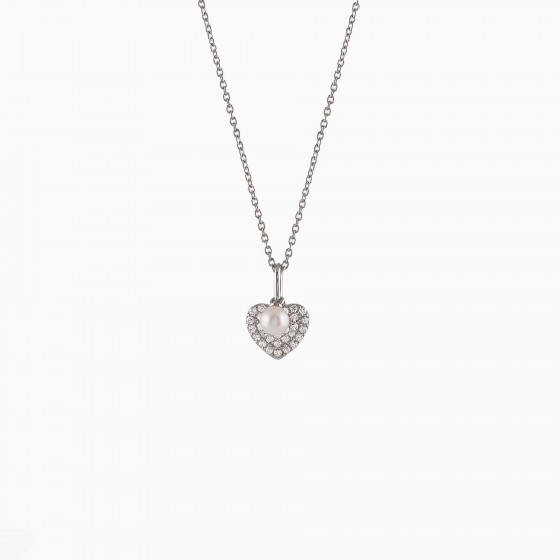 Classy Heart Pearl Necklace