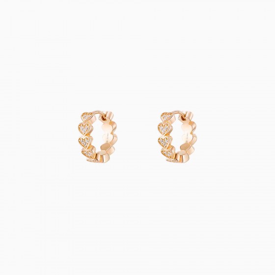 Matchy Hearts Gold Hoops