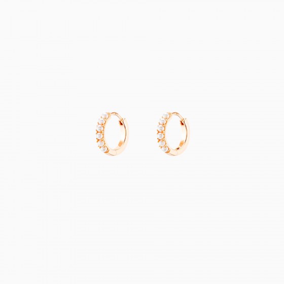 Mia Rose Pearls Gold Hoops