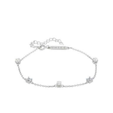 Pulseira Classy Pearls & Solitaires Silver