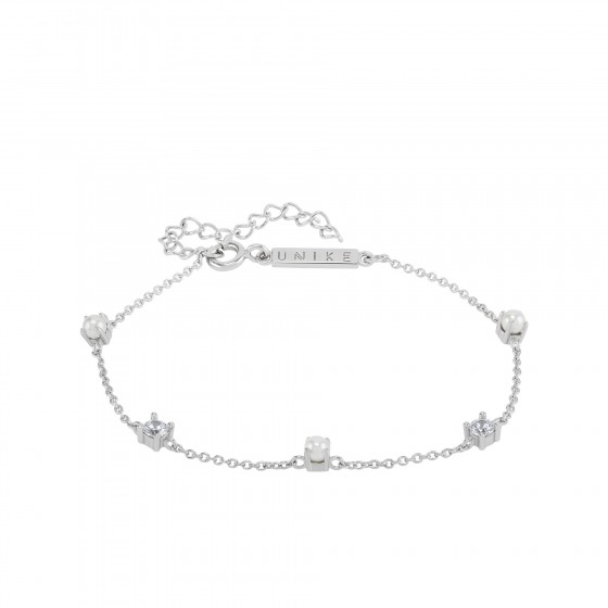 Pulsera Classy Pearls & Solitaires Silver
