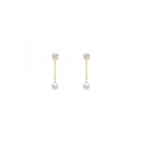 Pearls Chain Gold II Earrings