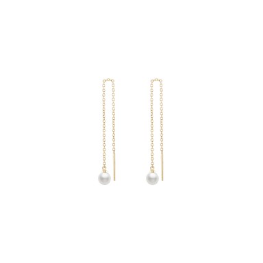 Pearls Chain Gold Earrings