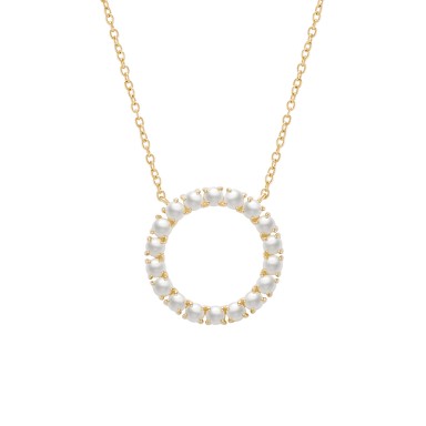 Pearls Circle Gold Necklace