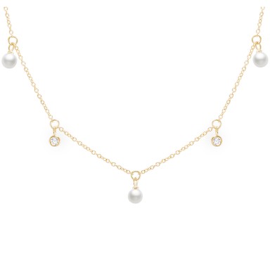 Multiple Pearls Gold Necklace