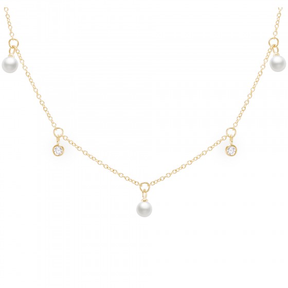 Collar Multiple Pearls Gold