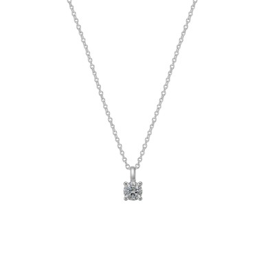 Classy Solitaire Silver Necklace