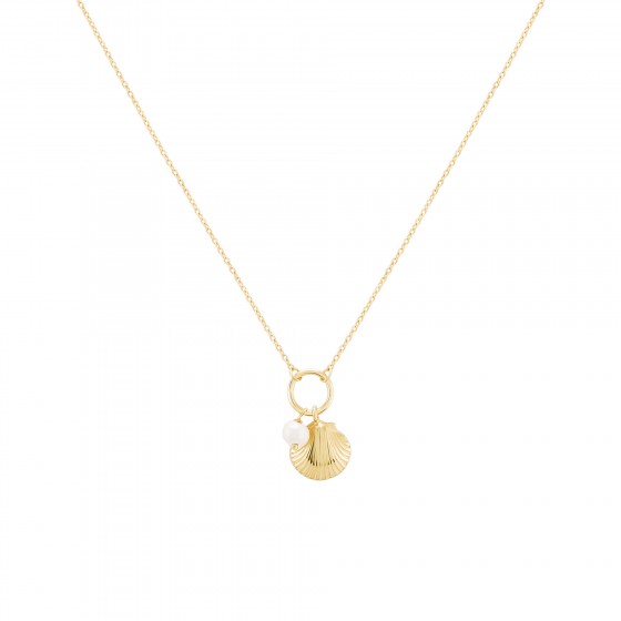 Fun Shell Pearl Gold Necklace