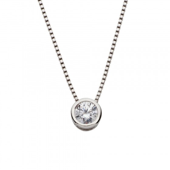 Classy Round Solitaire Necklace