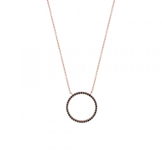 Glow Black Circle Necklace