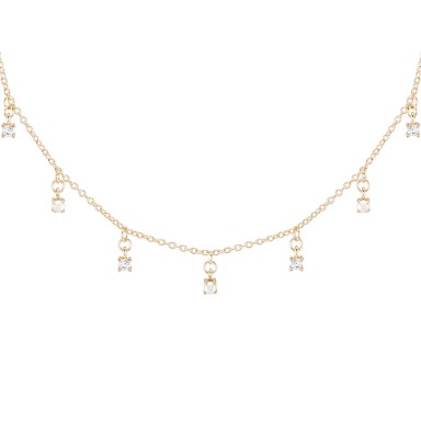 Colar Mia Rose Pearls & Solitaires Gold