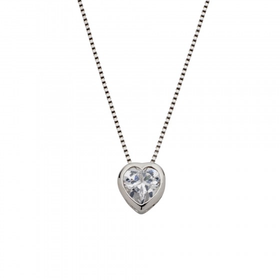 Classy Heart Solitaire Necklace