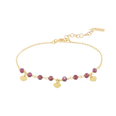 Fun Gold Heart and Beads Bracelet