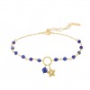 Fun Golden Star and Blue Beads Bracelet