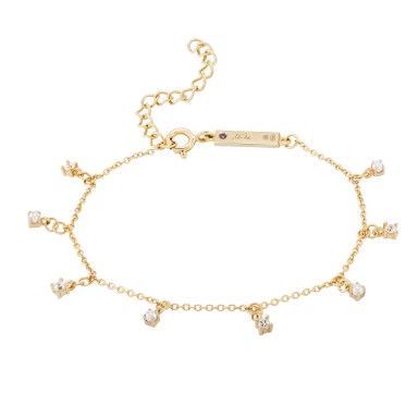 Mia Rose Pearls & Solitaires Gold Bracelet