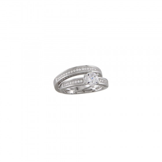 Classy Solitaire Double Ring