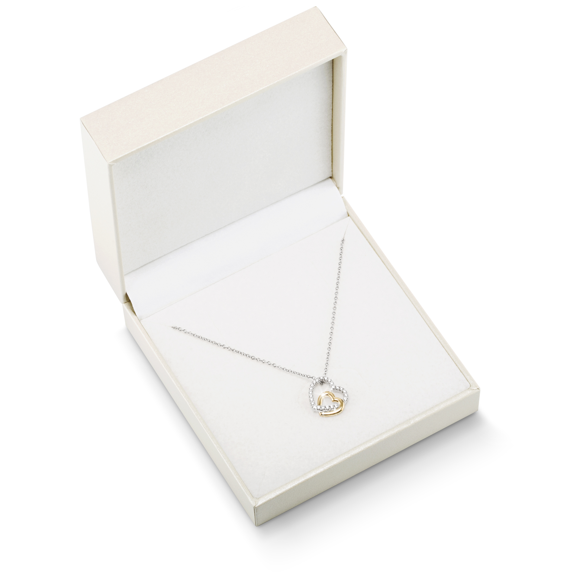 Collar Classy Double Heart Bicolor