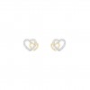 Classy Two Hearts Golden Earrings