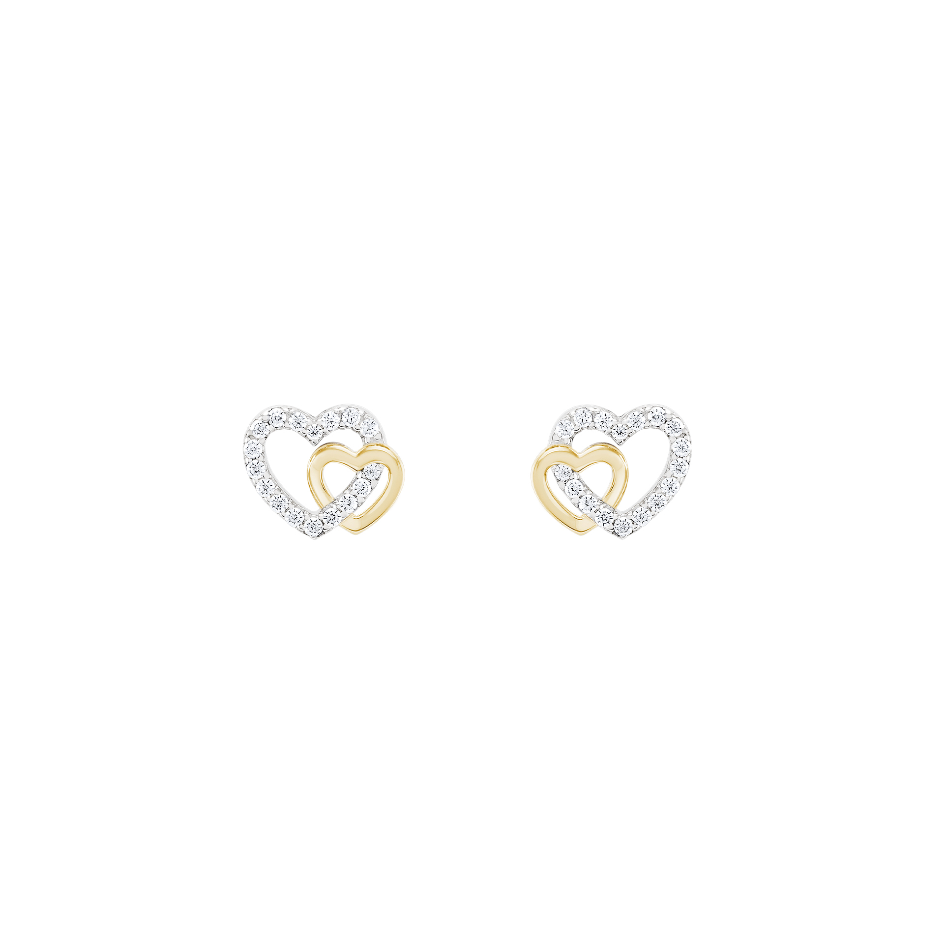 Pendientes Classy Two Hearts Golden