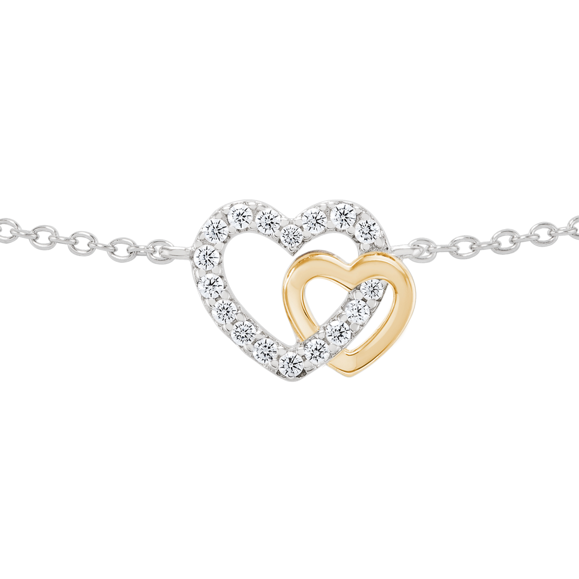 Pulsera Classy Two Hearts Golden