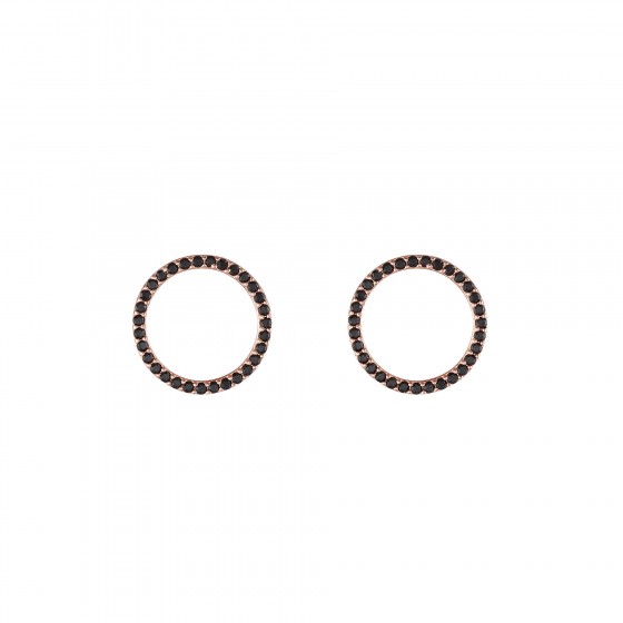 Glow Black Circle Earrings