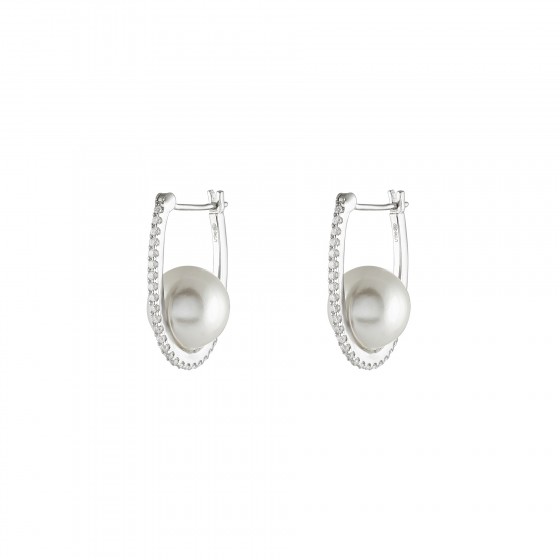 Classy Pearls Oval Hoops