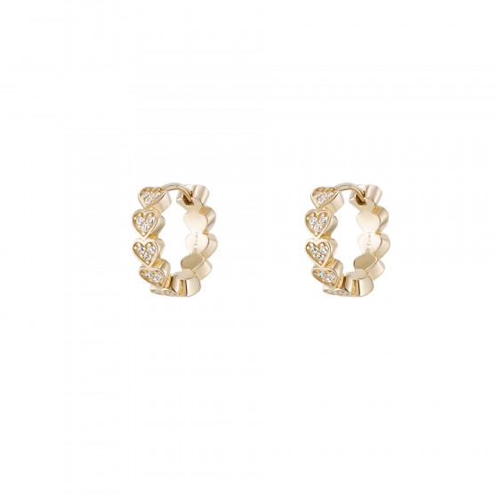 Matchy Hearts Gold Hoops
