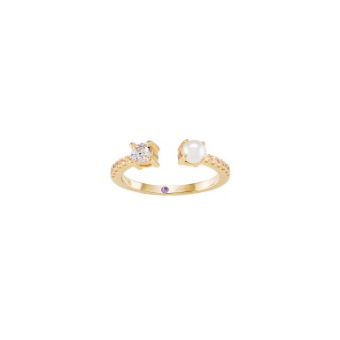 Mia Rose Solitaire & Pearl Gold Ring