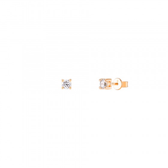 Mia Rose Solitaire Gold Earrings