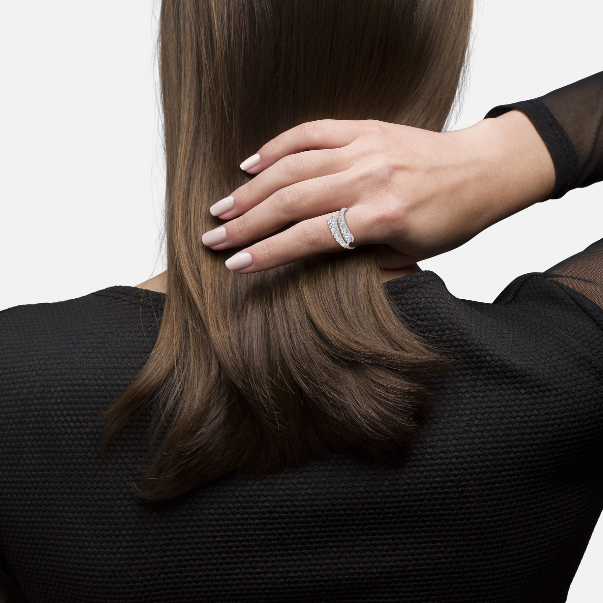 Anel Party Glow Multiple Solitaire Open Silver