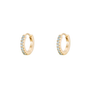 Matchy Color Shinny Lavender Gold Hoops